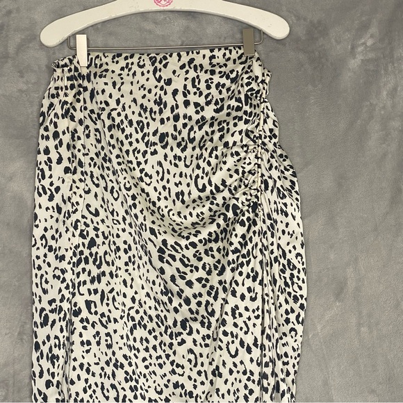 Zara Maxi Skirt Zebra Print Side Slit Sz XL - Picture 2 of 9